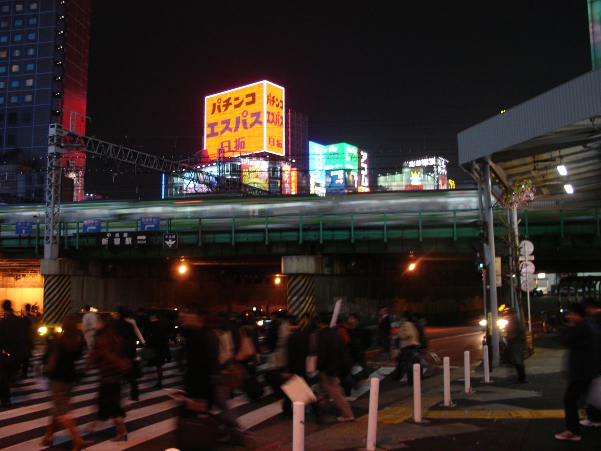 Shinjuku streets, Tokyo. Busy people, busy trains, busy night life